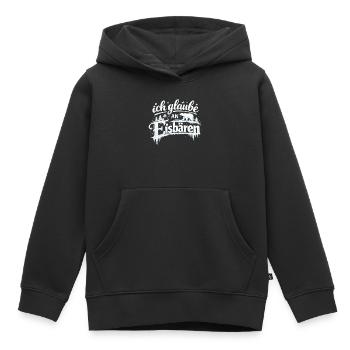 Ich glaube an Eisbären, späthi, Sarah - Kinder Premium Organic Hoodie - Schwarz - Vorne - AI Model Kid Male (0cm)