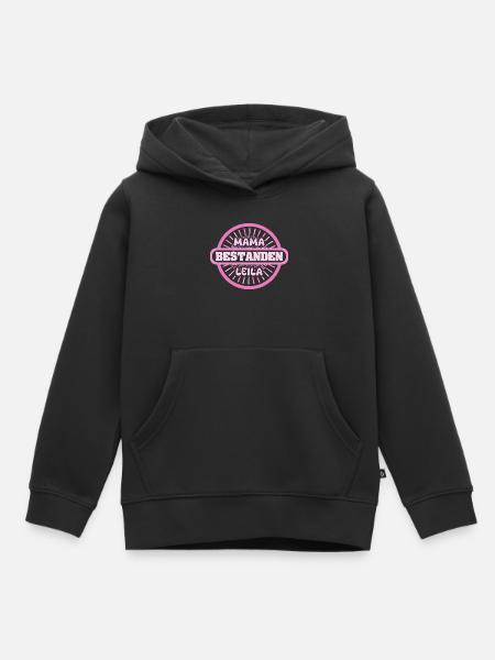 Name Leila - Kinder Premium Organic Hoodie - Schwarz