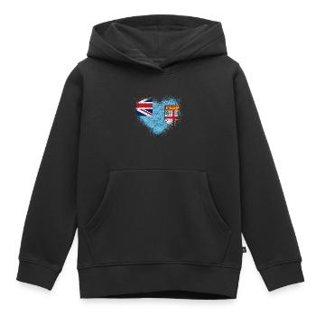 Fiji - Kids Premium Organic Hoodie - black - Front - AI Model Kid Male (0cm)