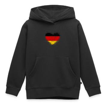 Allemagne - Sweat Premium à capuche enfant bio - noir - Devant - AI Model Kid Male (0cm)
