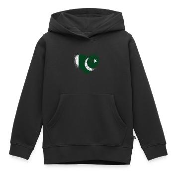Pakistan - Sweat Premium à capuche enfant bio - noir - Devant - AI Model Kid Male (0cm)
