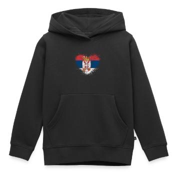 Serbien - Kinder Premium Organic Hoodie - Schwarz - Vorne - AI Model Kid Male (0cm)