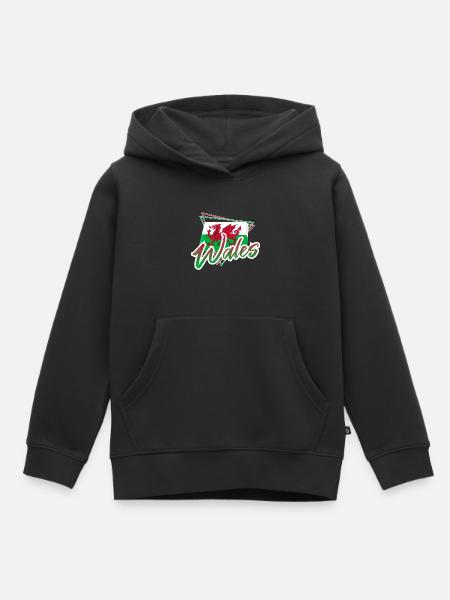 Wales - Kinder Premium Organic Hoodie - Schwarz