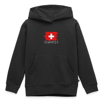 Schweiz Swiss - Kinder Premium Organic Hoodie - Schwarz - Vorne - AI Model Kid Male (0cm)