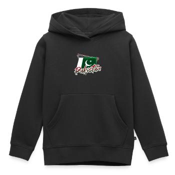 Pakistan - Sweat Premium à capuche enfant bio - noir - Devant - AI Model Kid Male (0cm)