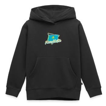 Kazakhstan - Sweat Premium à capuche enfant bio - noir - Devant - AI Model Kid Male (0cm)