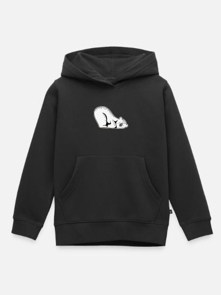 Polar Bear Winter - Kinder Premium Organic Hoodie - Schwarz
