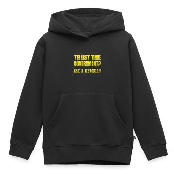 Confiance républicaine dans la connaissance du gouvernement - Sweat Premium à capuche enfant bio - noir - Devant - AI Model Kid Male (0cm)