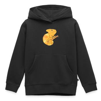 chameleon - Kids Premium Organic Hoodie - black - Front - AI Model Kid Male (0cm)