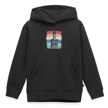 Paint Brush Retro Vintage Style Artist Art - Sweat Premium à capuche enfant bio - noir - Devant - AI Model Kid Male (0cm)