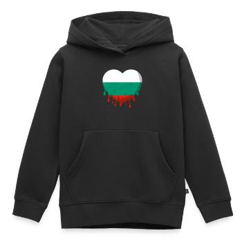 Bulgarie Drapeau bulgare Drapeau Sables d’or - Sweat Premium à capuche enfant bio - noir - Devant - AI Model Kid Male (0cm)