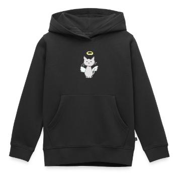ange protecteur de chat animal de compagnie - Sweat Premium à capuche enfant bio - noir - Devant - AI Model Kid Male (0cm)