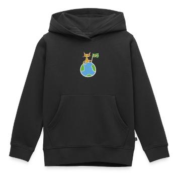 sauver le symbole de la planète Terre - Sweat Premium à capuche enfant bio - noir - Devant - AI Model Kid Male (0cm)