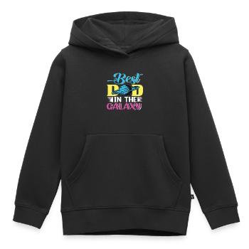 Meilleur papa dans la galaxie - Sweat Premium à capuche enfant bio - noir - Devant - AI Model Kid Male (0cm)