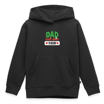 Fête des pères - Sweat Premium à capuche enfant bio - noir - Devant - AI Model Kid Male (0cm)