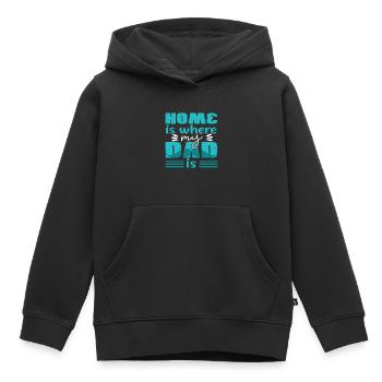 Fête des Pères - Sweat Premium à capuche enfant bio - noir - Devant - AI Model Kid Male (0cm)