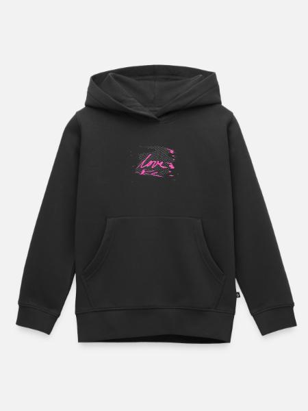 croix motif croix mot d’amour - Sweat Premium à capuche enfant bio - noir