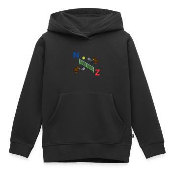 Kiwi de tennis néo-zélandais - Sweat Premium à capuche enfant bio - noir - Devant - AI Model Kid Male (0cm)