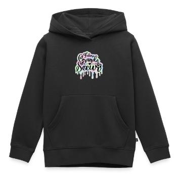 Annonce Bébé Surprise 2024 Future Grande Soeur - Sweat Premium à capuche enfant bio - noir - Devant - AI Model Kid Male (0cm)