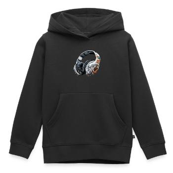 Headphones beats musicians in the studio - Kids Premium Organic Hoodie - black - Front - AI Model Kid Male (0cm)