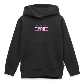 Proverbes de chevaux TShirt cheval Proverbes équestres Cadeau - Sweat Premium à capuche enfant bio - noir - Devant - AI Model Kid Male (0cm)