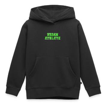 Vegan TShirt Vegan Vegan Cadeau environnemental - Sweat Premium à capuche enfant bio - noir - Devant - AI Model Kid Male (0cm)
