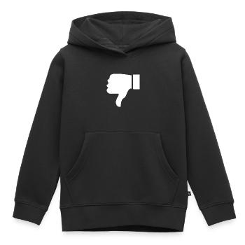 thumbs down - Kids Premium Organic Hoodie - black - Front - AI Model Kid Male (0cm)