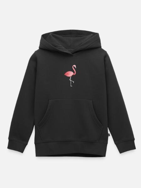 Flamingo auf einem Bein - Kinder Premium Organic Hoodie - Schwarz
