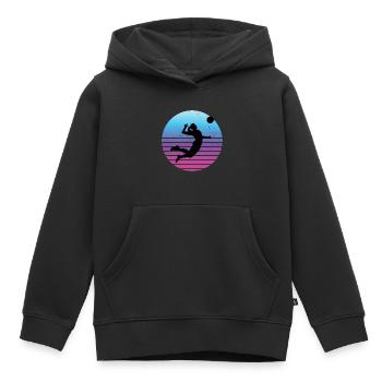Men's Volleyball Volleyball Player - Kids Premium Organic Hoodie - black - Front - AI Model Kid Male (0cm)