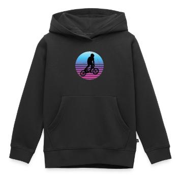 BMX Vélo Hommes BMX Garçons BMX Cyclisme - Sweat Premium à capuche enfant bio - noir - Devant - AI Model Kid Male (0cm)