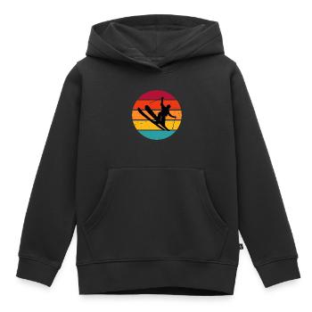Ski Jumping Ski Freestyle Slopestyle Damen - Kinder Premium Organic Hoodie - Schwarz - Vorne - AI Model Kid Male (0cm)