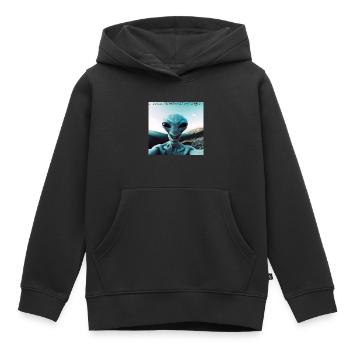 Alien Selfie in den Bergen - Kinder Premium Organic Hoodie - Schwarz - Vorne - AI Model Kid Male (0cm)