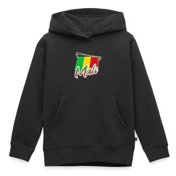 Mali - Sweat Premium à capuche enfant bio - noir - Devant - AI Model Kid Male (0cm)