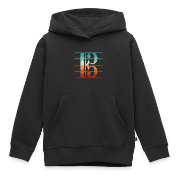 Clé d’alto Clé d’alto Partition Alto - Sweat Premium à capuche enfant bio - noir - Devant - AI Model Kid Male (0cm)