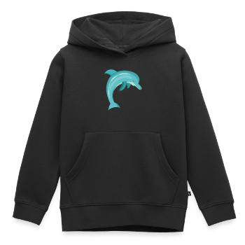 Delphin - Kinder Premium Organic Hoodie - Schwarz - Vorne - AI Model Kid Male (0cm)