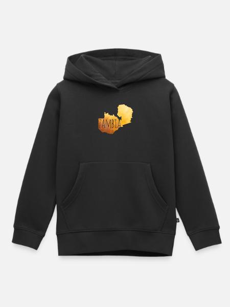 Zambia - Kinder Premium Organic Hoodie - Schwarz