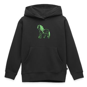 Pferd - Kinder Premium Organic Hoodie - Schwarz - Vorne - AI Model Kid Male (0cm)