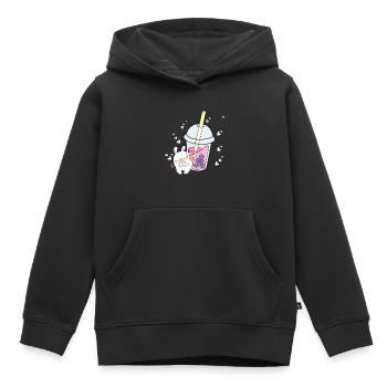 Kawaii Boba Bubble Getränk Japan Milchtee Manga - Kinder Premium Organic Hoodie - Schwarz - Vorne - AI Model Kid Male (0cm)