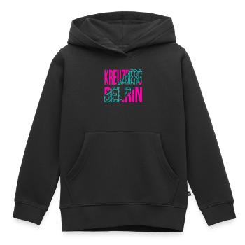 Design du Kreuzberg Berlin - Sweat Premium à capuche enfant bio - noir - Devant - AI Model Kid Male (0cm)