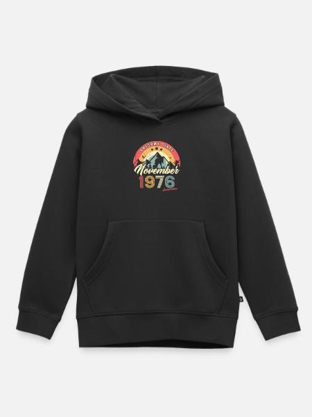 Cadeau D'anniversaire En Novembre 1976 Vintage - Sweat Premium à capuche enfant bio - noir