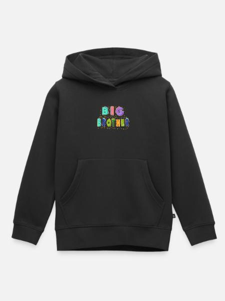 big brother, Promoted to big brother Gift - Kids Premium Organic Hoodie - black