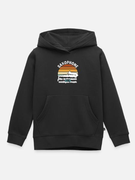 Saxophon Zubehör - Kinder Premium Organic Hoodie - Schwarz