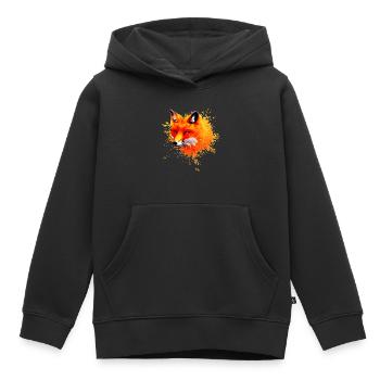 Créativité sauvage Renard - Sweat Premium à capuche enfant bio - noir - Devant - AI Model Kid Male (0cm)