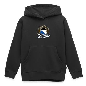 Zurich - Sweat Premium à capuche enfant bio - noir - Devant - AI Model Kid Male (0cm)