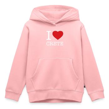 I LOVE CRETE Kreta - Kinder Premium Organic Hoodie - Rosa - Vorne - AI Model Kid Female (0cm)