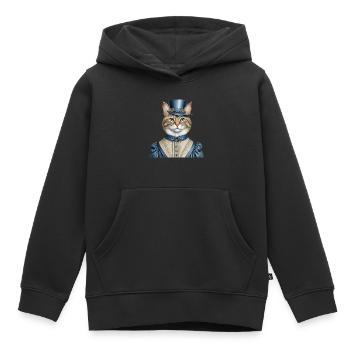 Madam cat - Kids Premium Organic Hoodie - black - Front - AI Model Kid Male (0cm)