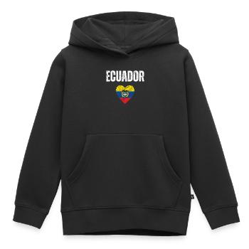 J’aime l’Équateur, drapeau de l’Équateur - Sweat Premium à capuche enfant bio - noir - Devant - AI Model Kid Male (0cm)