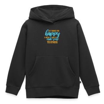 Si ça te rend heureux, sens les autres, Spruch Glück Frei - Sweat Premium à capuche enfant bio - noir - Devant - AI Model Kid Male (0cm)