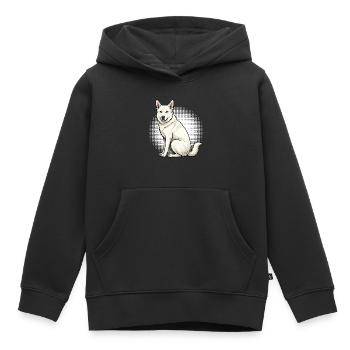Chiens bergers blancs bergers - Sweat Premium à capuche enfant bio - noir - Devant - AI Model Kid Male (0cm)