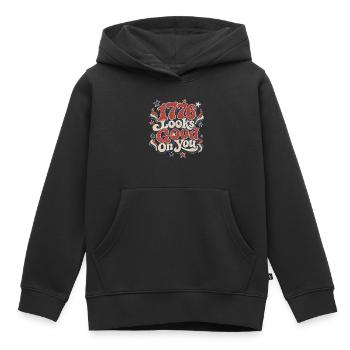 1776 Looks Good On You - Kids Premium Organic Hoodie - black - Front - AI Model Kid Male (0cm)